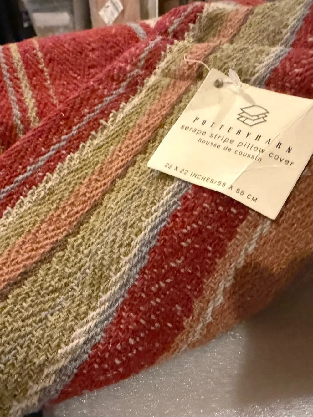 Rare! New Pottery Barn Serape Stripe Kilim Pillow Cover Set/3, 22” and 14X36”